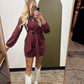 Sadie Front Tie Dress (Merlot)