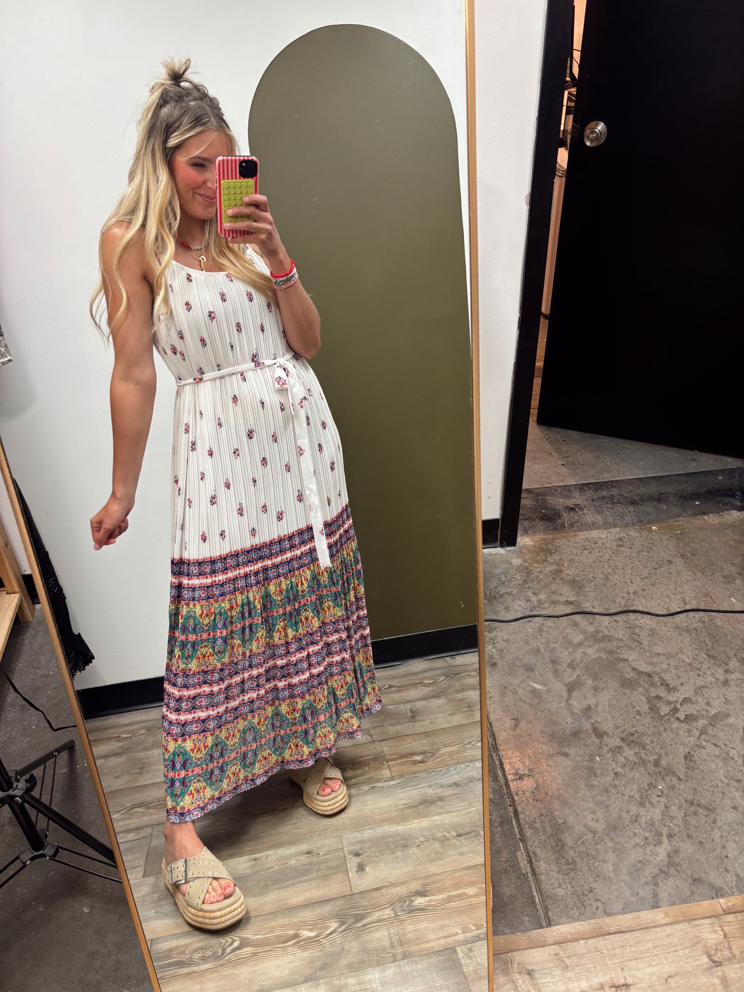 Swept Away Border Print Maxi Dress