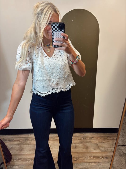 Cali Crochet Top (White)