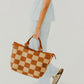 June Jute Tote Bag (Brown Check)