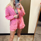 Coral Embellished Short Set