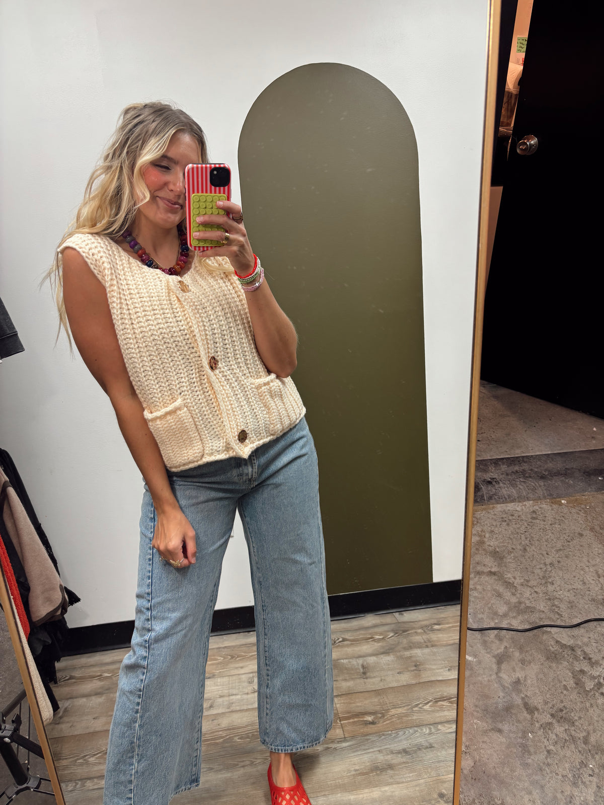 Luz Gold Button Knit Top