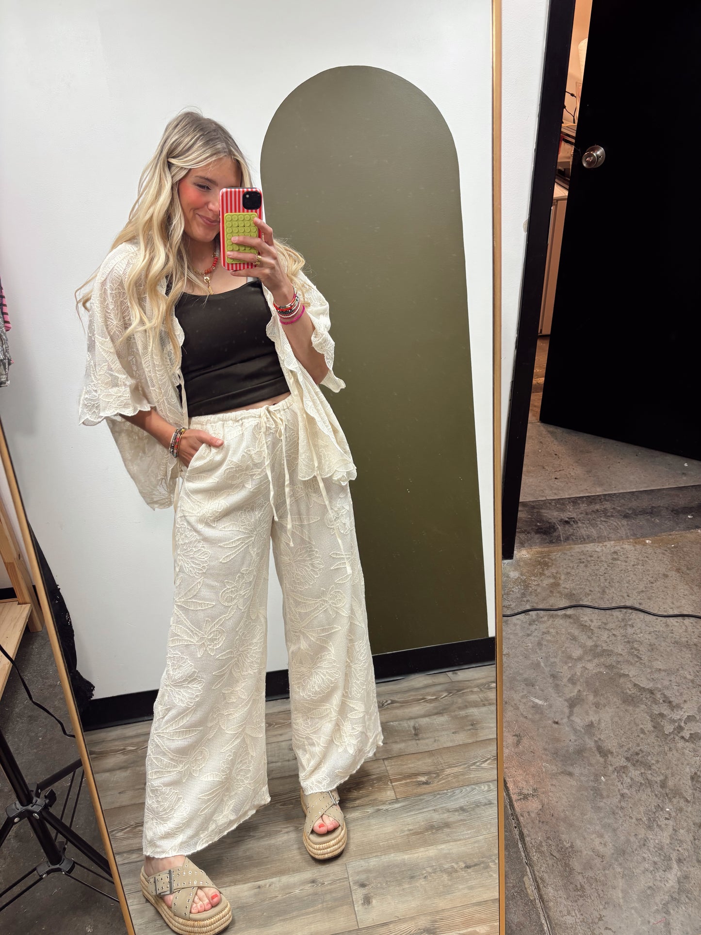 Boca Crochet Tie Top (Cream)