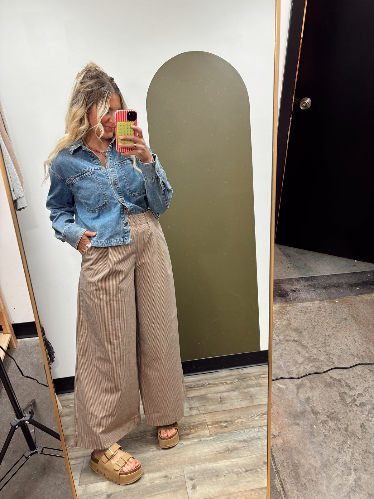 Siya Pinstripe Pant (Mocha)