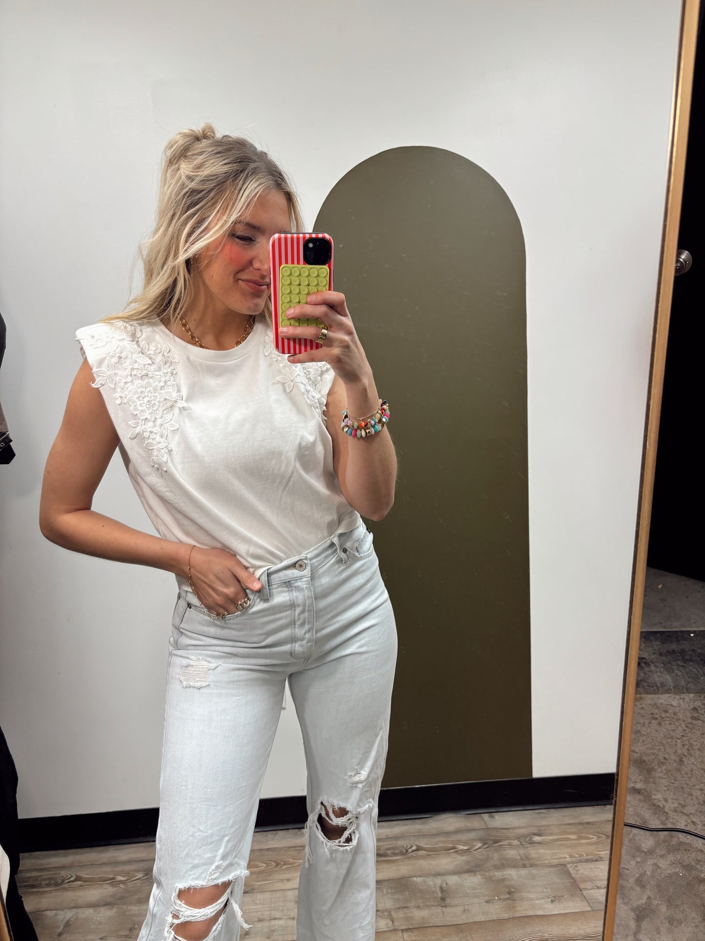 Eyelet Muscle Tee