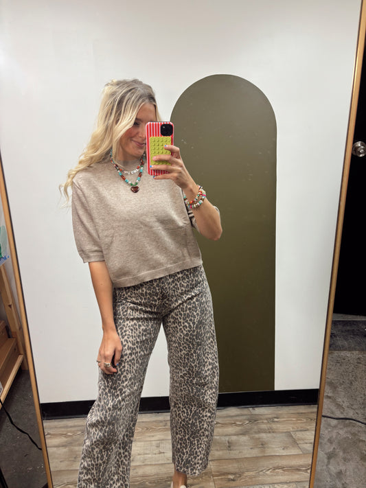 Maggie Sweater Top (Taupe)