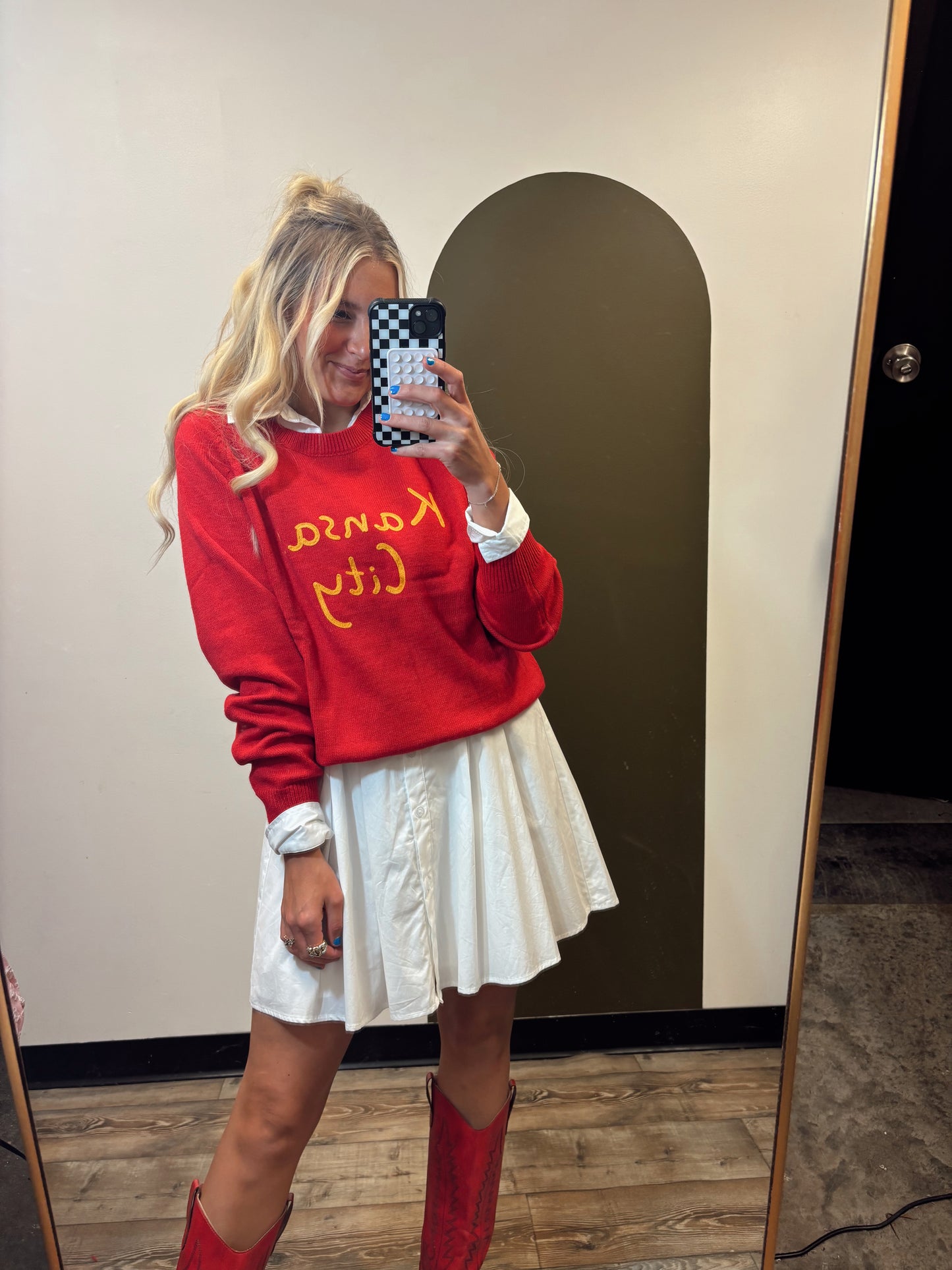 Kansas City Emb Sweater (Red)
