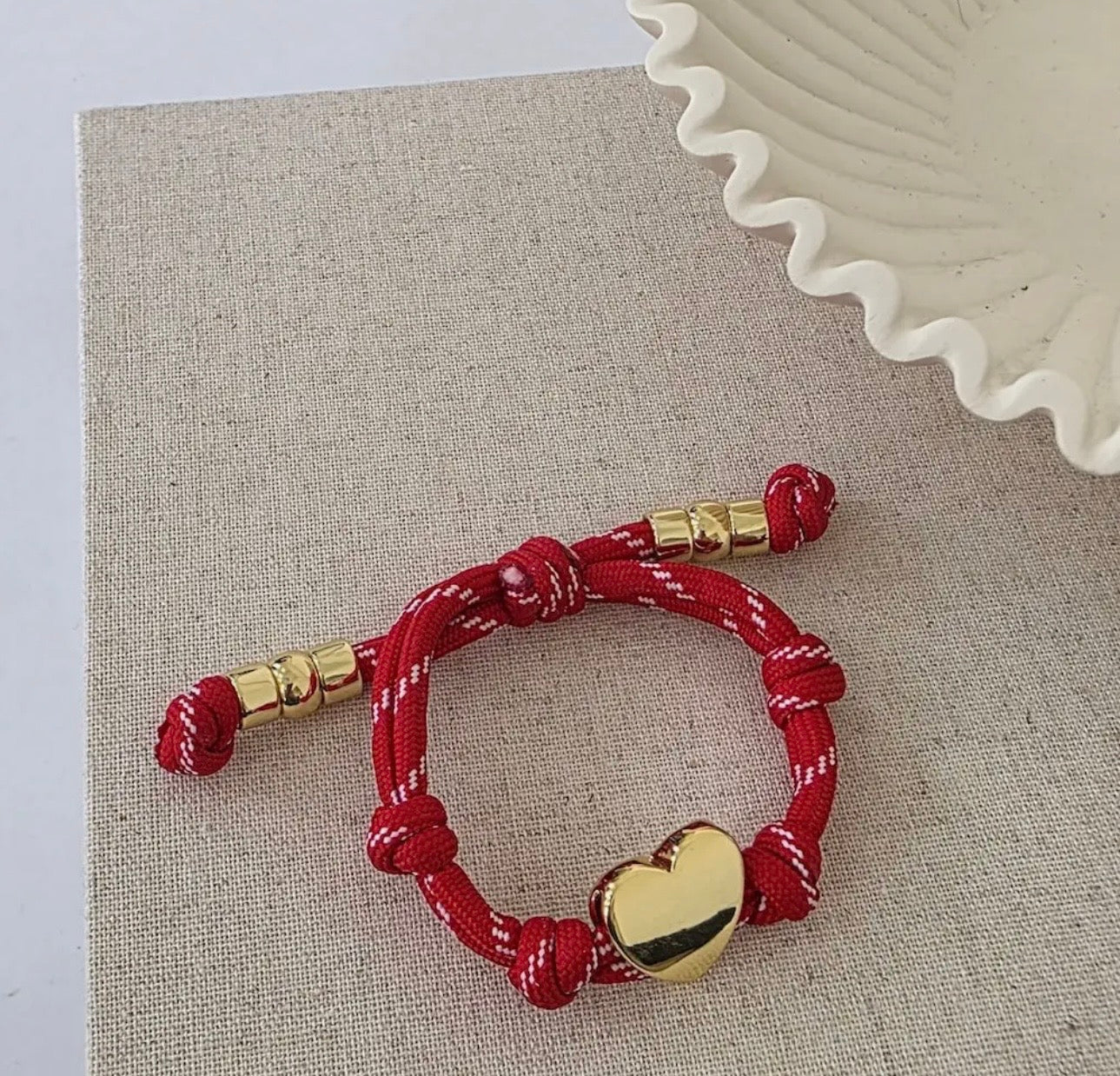 Knotty Cord Heart Bracelet