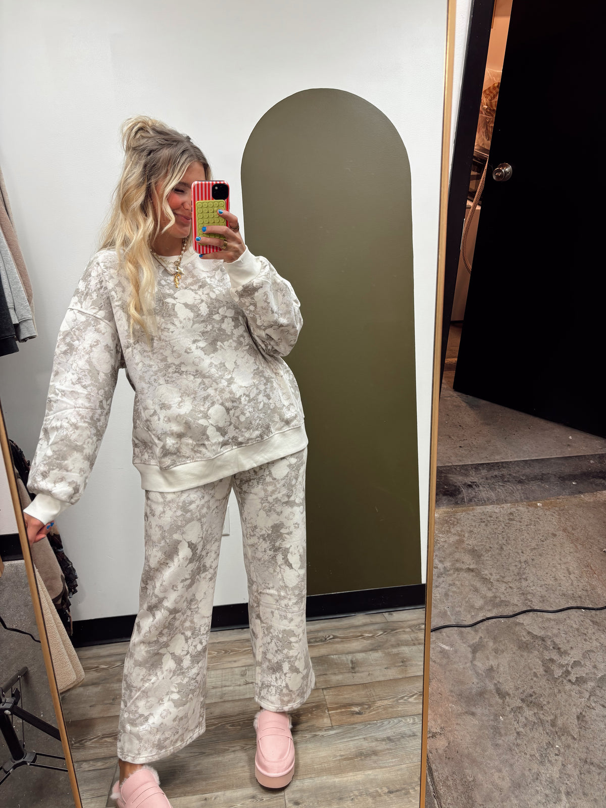Faded Florals Sweat Set