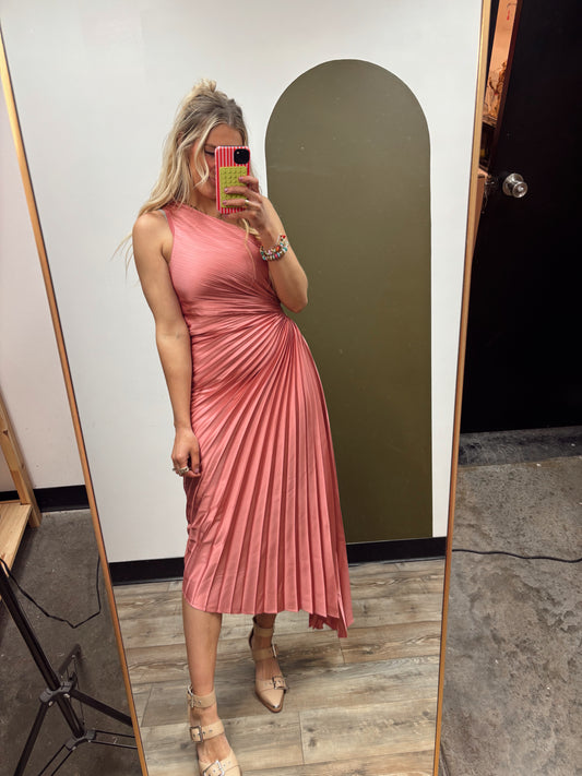 Total Eclipse Pleat Dress (Rose)