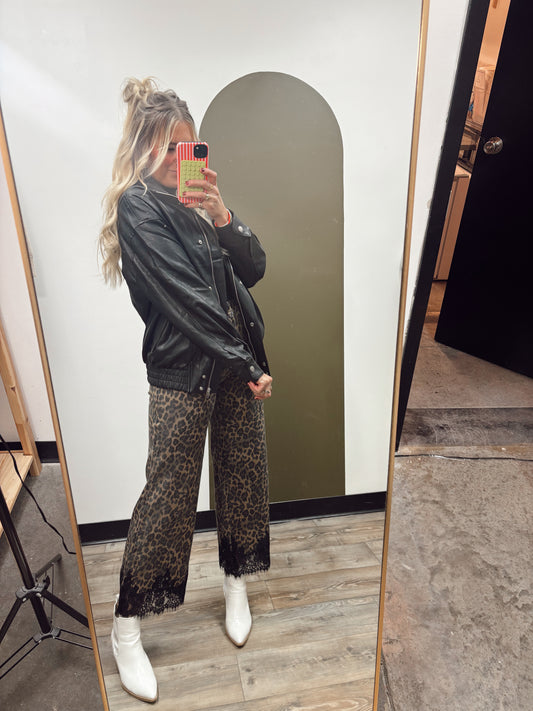 Oversize Vegan Leather Jacket (Black)