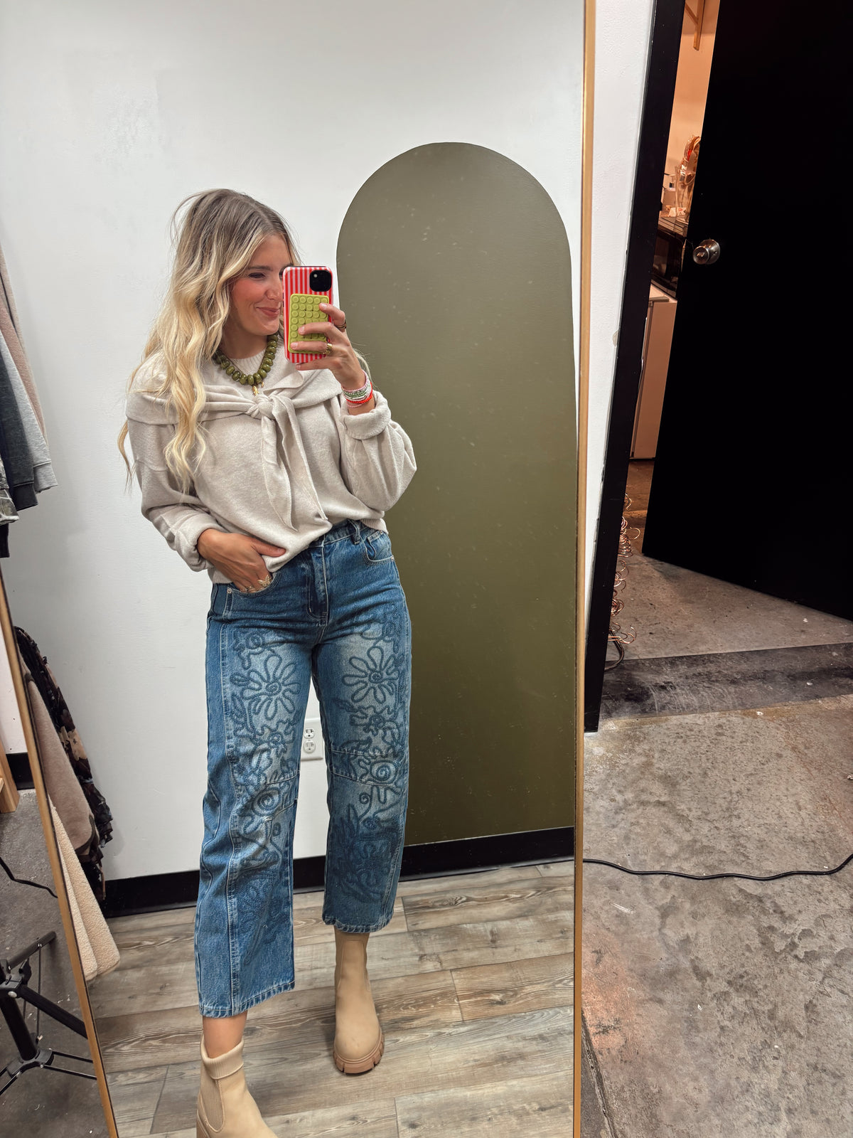 Demure Dame Sweater (Beige)