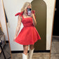 Georgia Fit Flare Dress (Red)