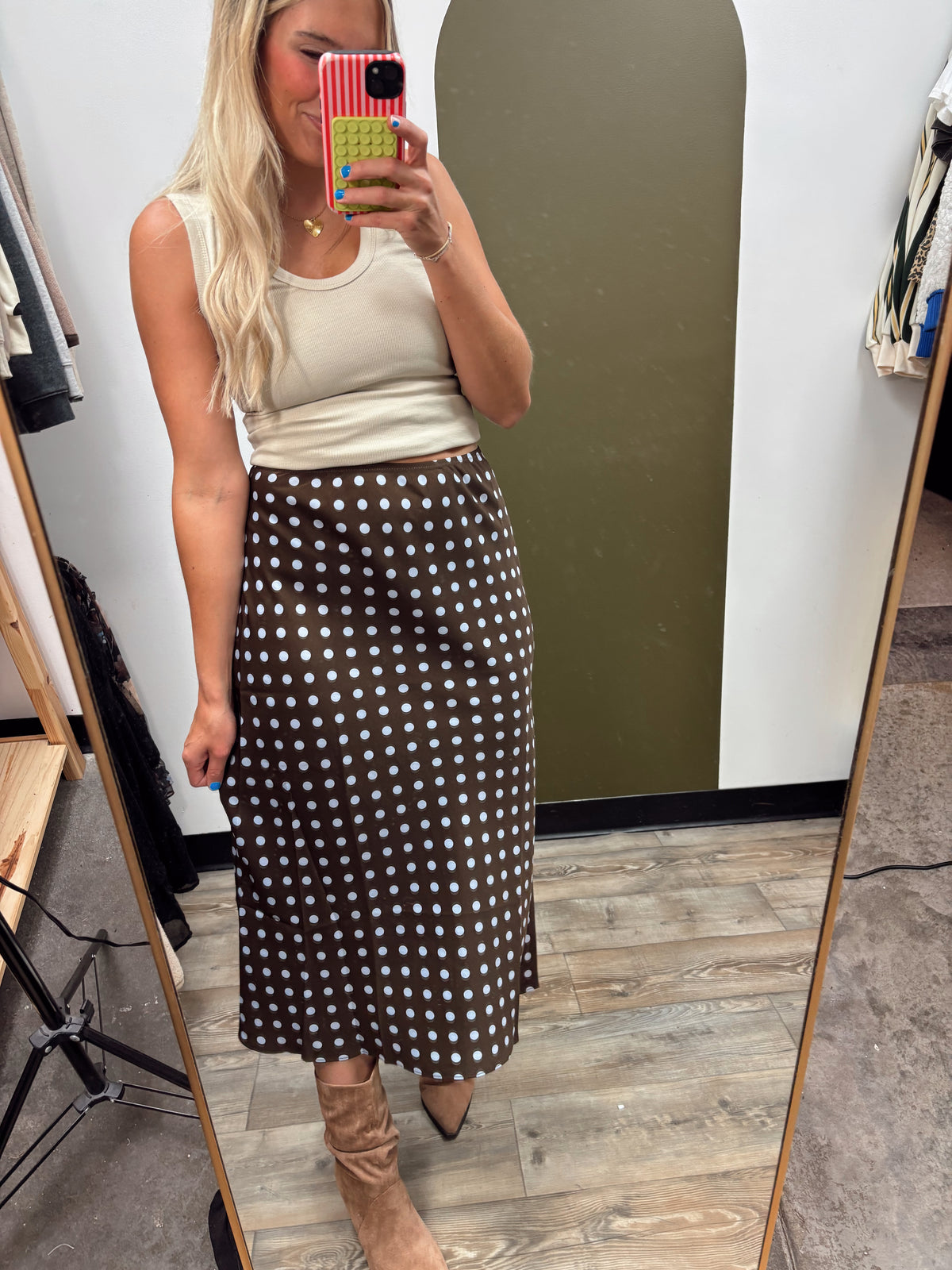 Skyfall Polka Dot Midi Skirt