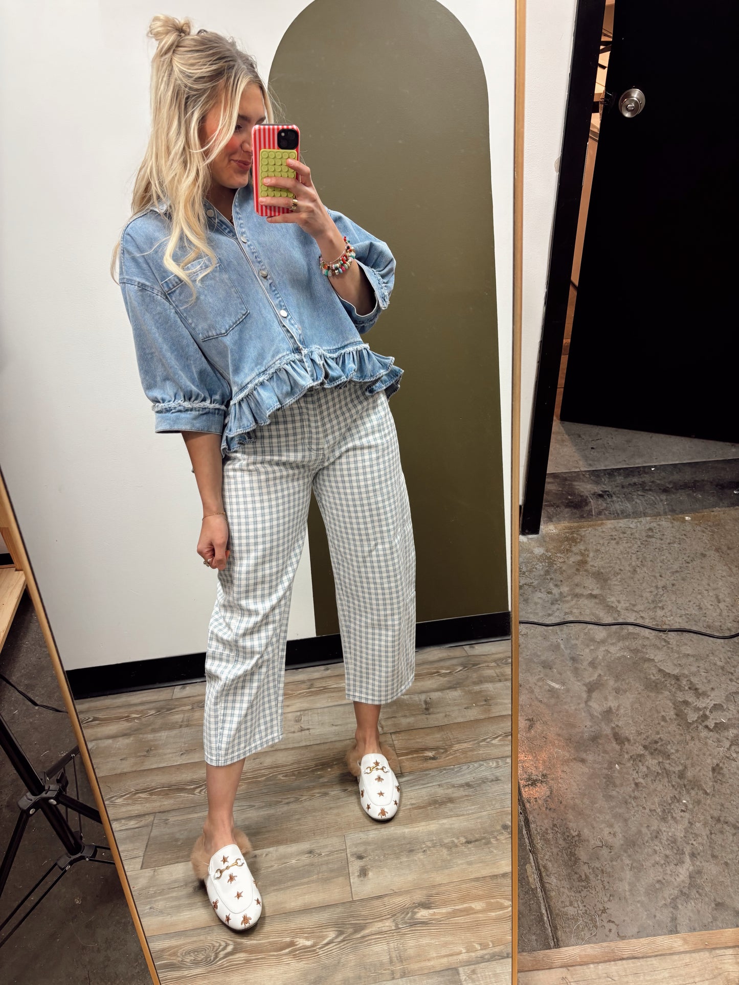 Dorthea Checked Pant (Blue)