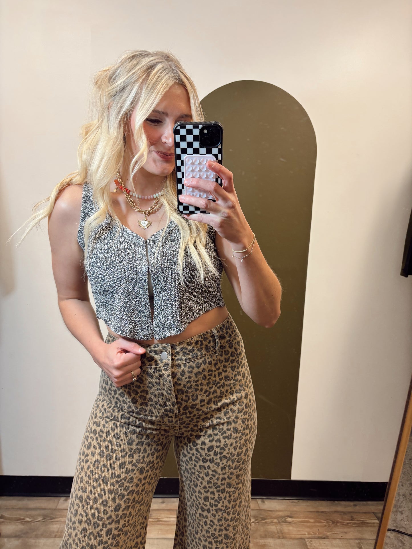 Cassandra Knit Vest (B&W)