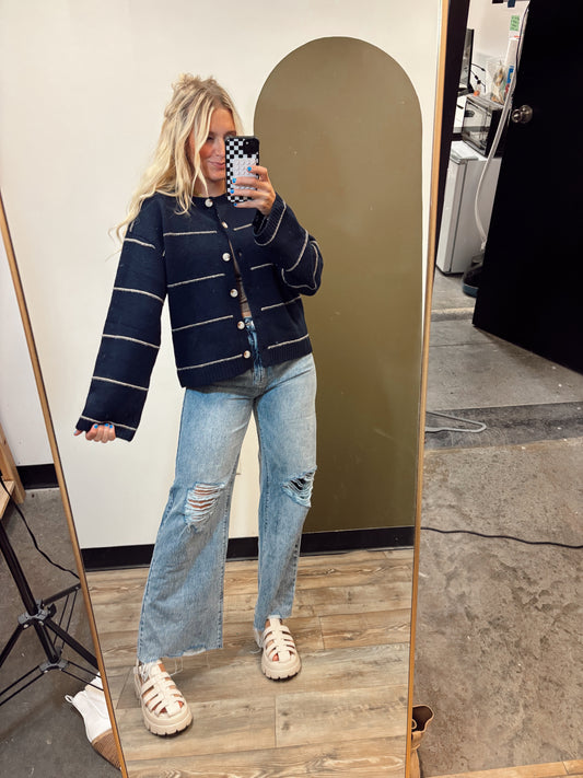 Proper And Pretty Cardigan (Navy)