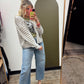Ciela Stripe Cardigan (Grey)