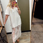 Lace Patchwork Maxi Dress (White)