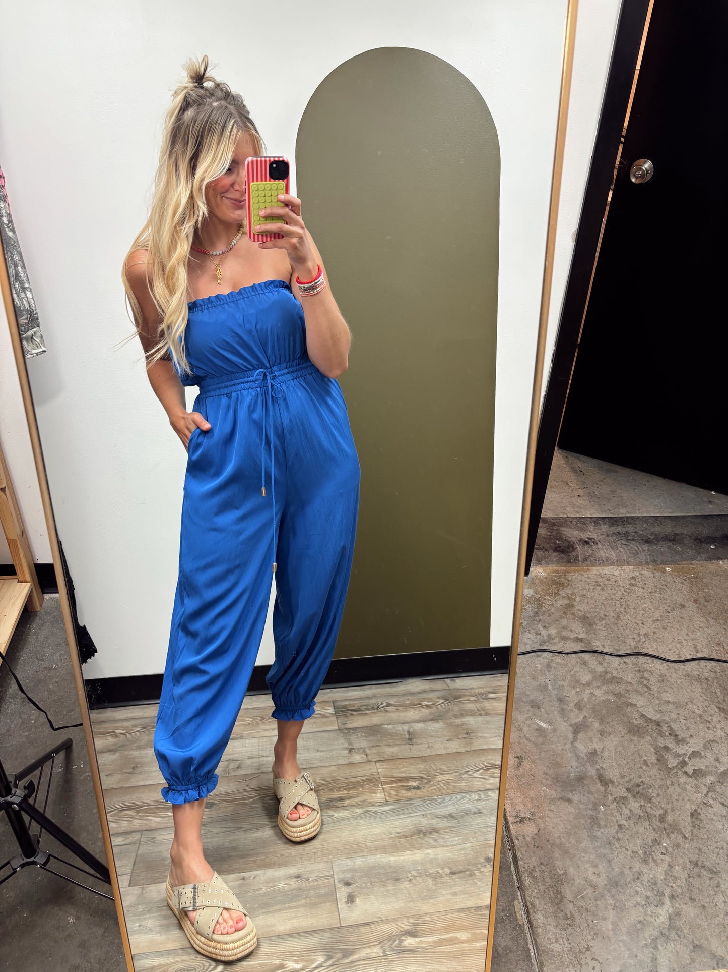 Capri Balloon Jumpsuit (Blue)