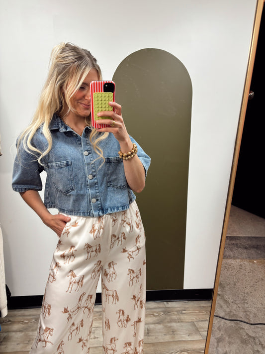 Vivienne Denim Top (Blue)