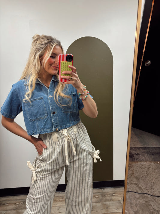 Lana Crop Denim Top