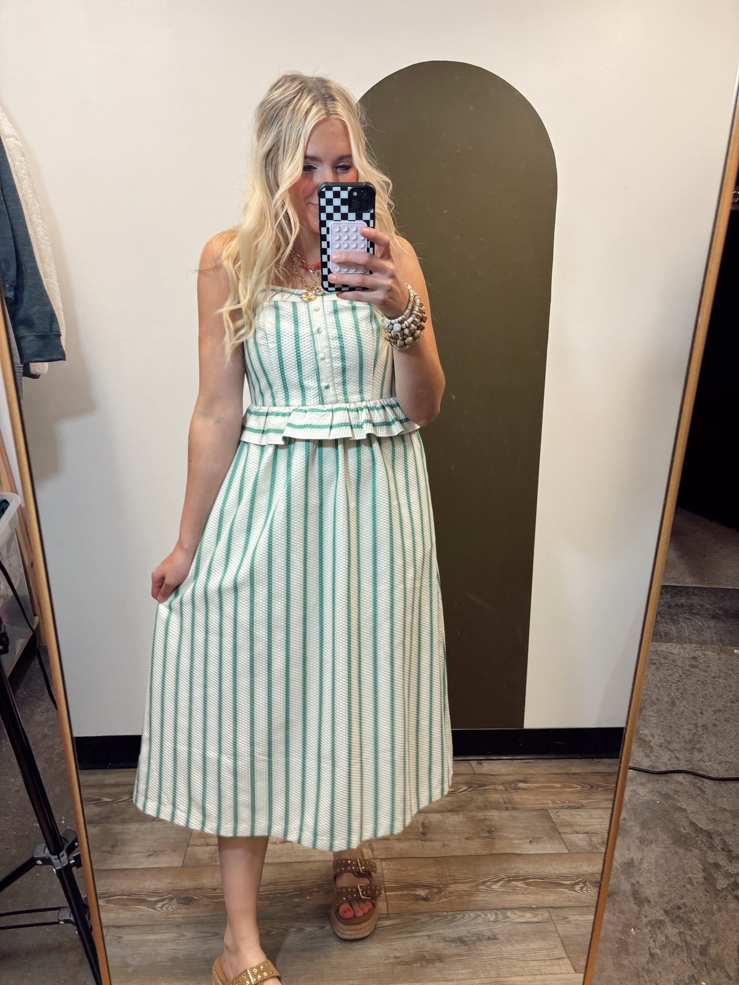 Lena Stripe Midi Dress