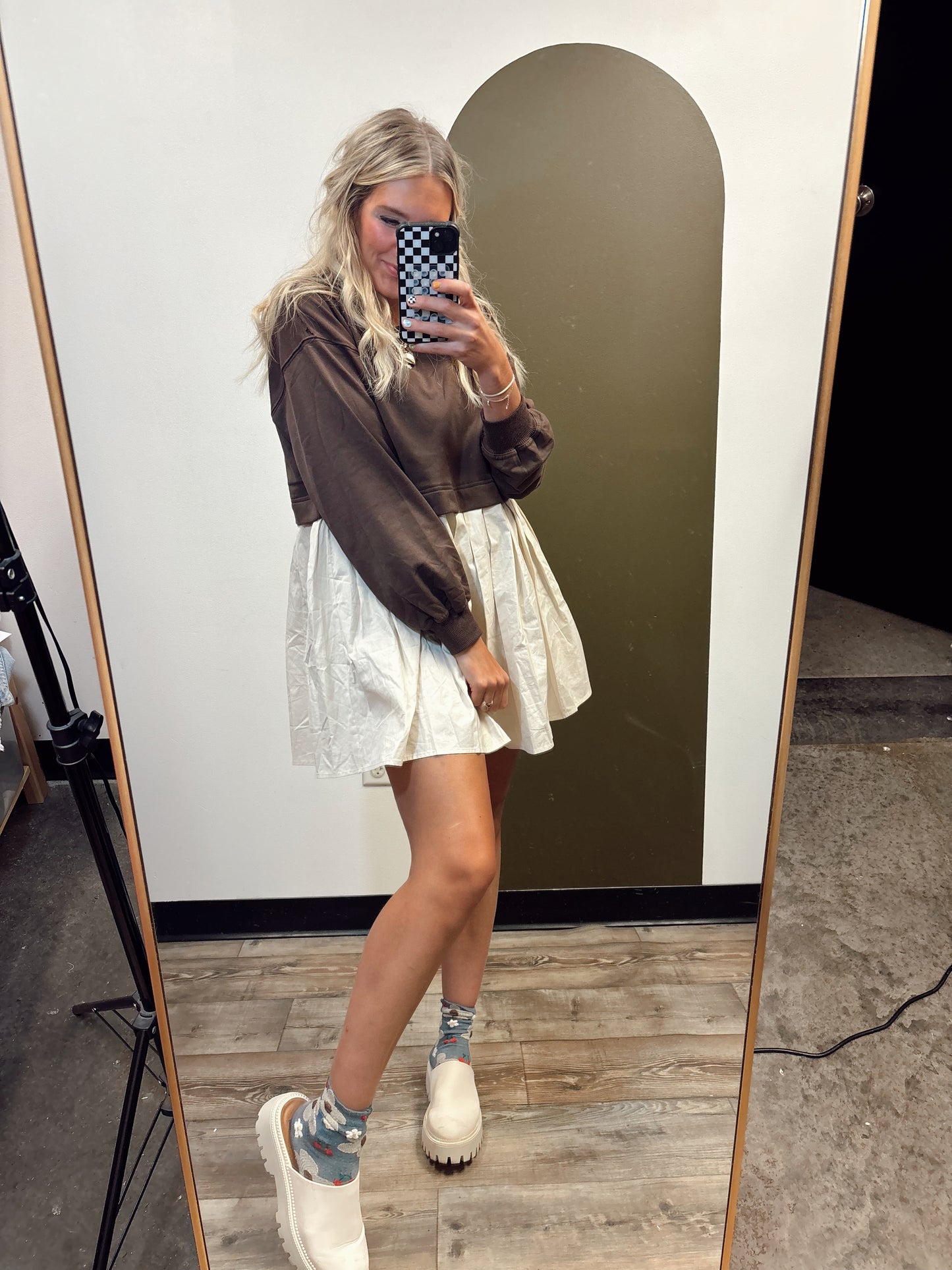 Lottie 2fer Dress (Brown)