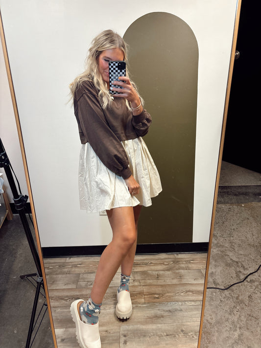Lottie 2fer Dress (Brown)