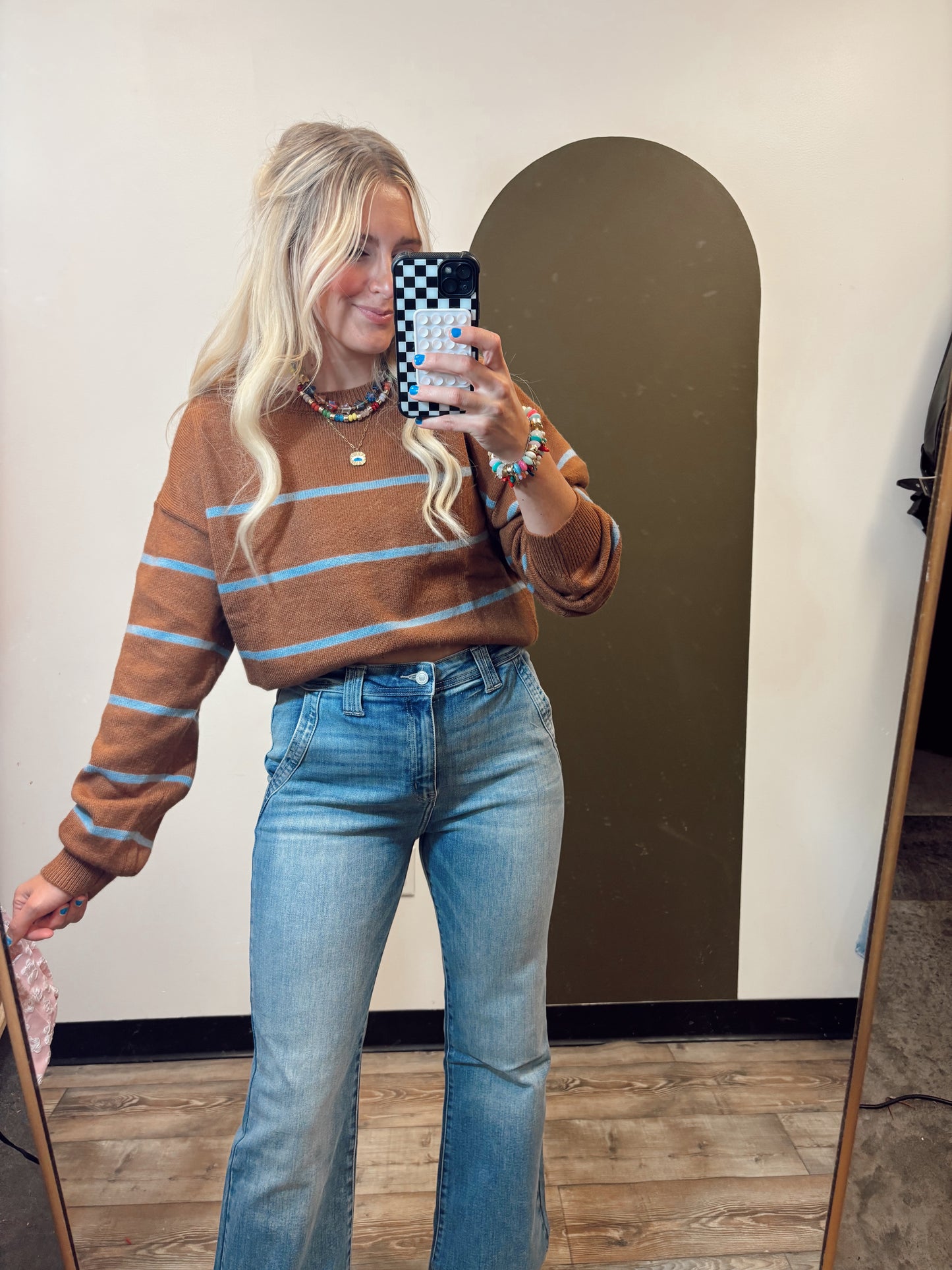 Scottie Stripe Sweater (Camel)