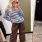 Hadley Stripe Sweater (Blue/Brown)