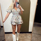 Josie Jacquard Mini Romper