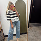 Polo Match Stripe Lace Top