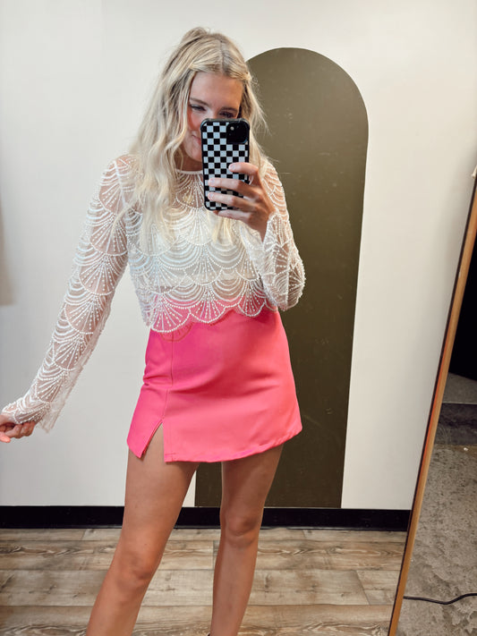 Hattie Sequin And Pearl Top