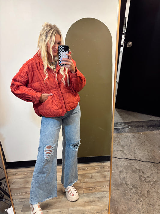 Packable Puffer Jacket (Brick)
