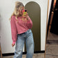 Terry Stripe Top (Brown/Pink)