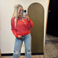 Wren Raw Edge Cardigan (Red)