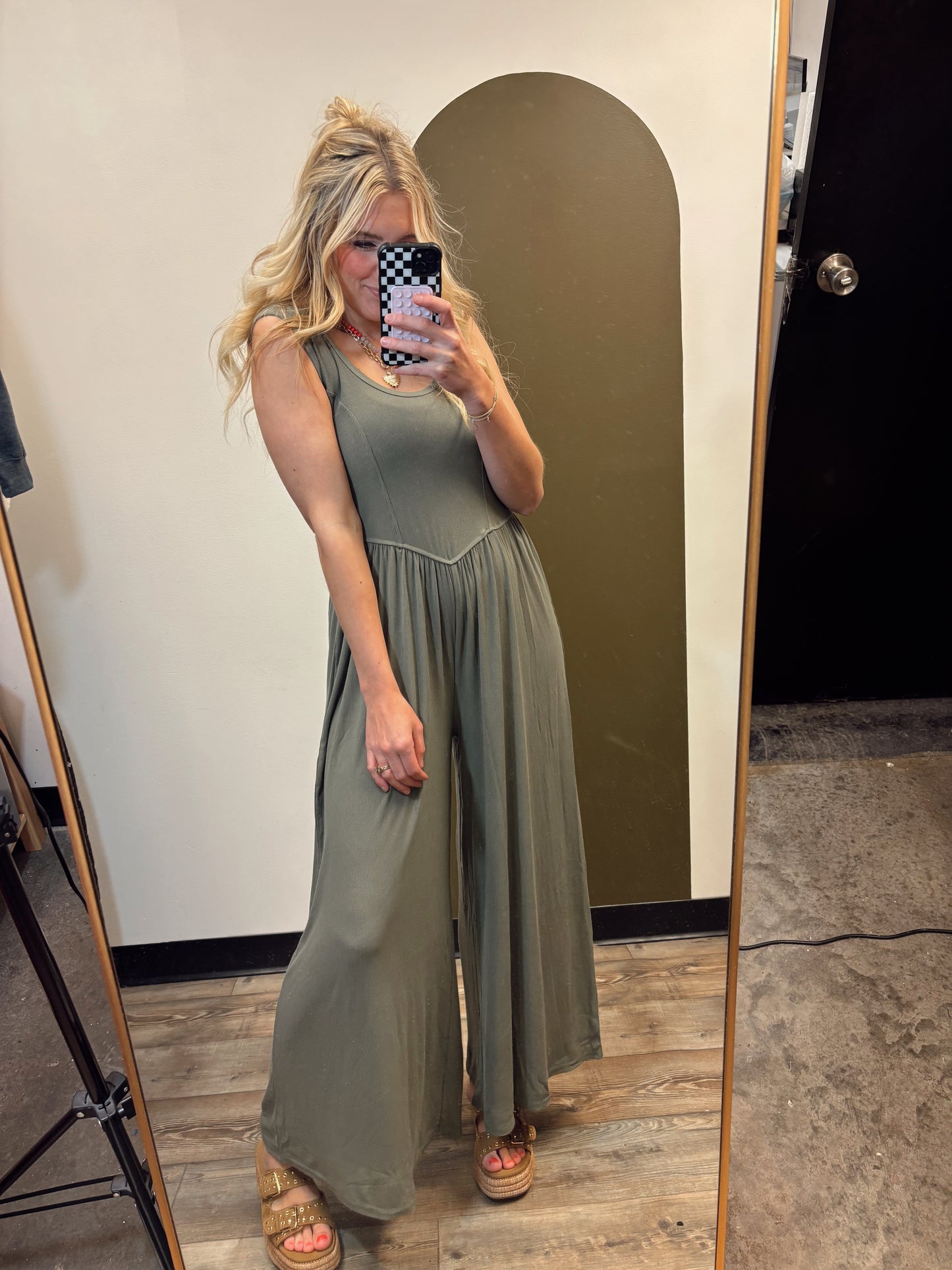 Sky Lounge Jumpsuit (Moss)