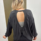 Cross Back Sweat Top (Black)