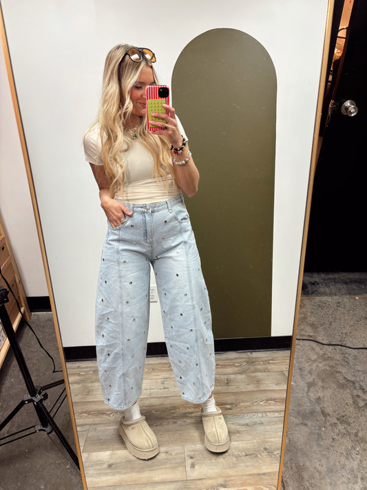 Shine Bright Barrel Denim