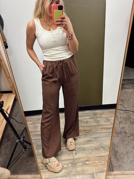 Autumn Drawstring Pant (Brown)