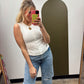 Button And Rib Tank (White)