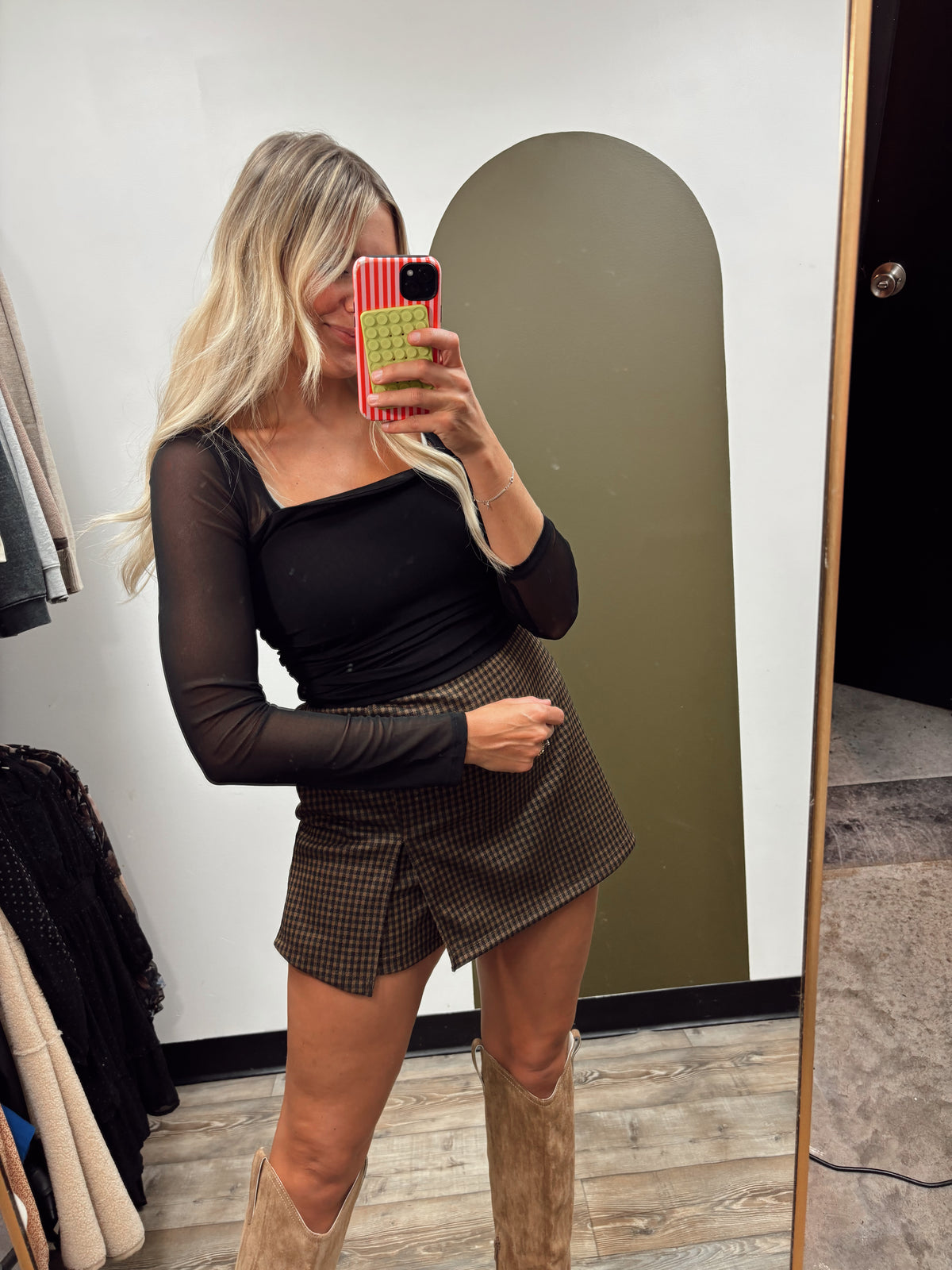 Kori Sheer Sleeve Top (Black)