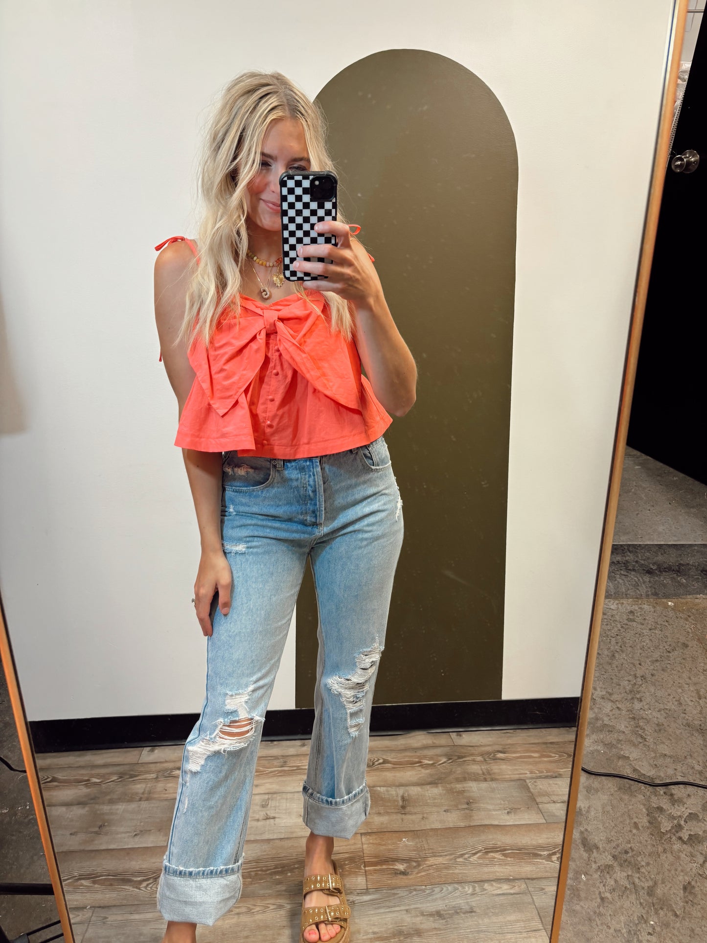 Wrap Her Up Bow Top (Coral)