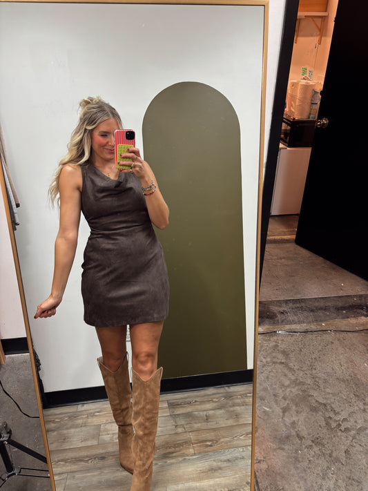Kimberly Draped Dress (Chocolate)