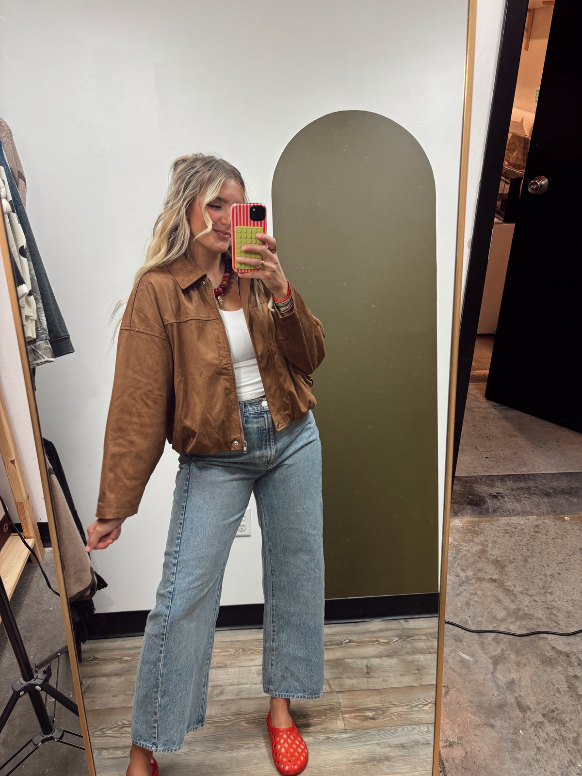 Ivey Bubble Hem Jacket (Camel)