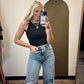 Rashida Rib Crop Tank (Black)