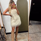 Shake It Off Fringe Dress (Cream)