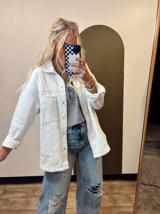 Ronnie Oversize Shacket (Cream)