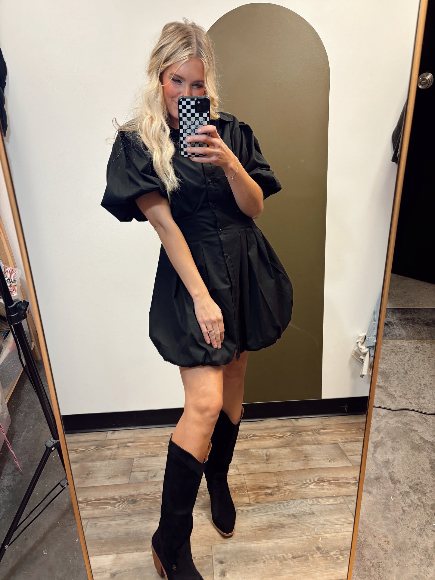 City Button Dress
